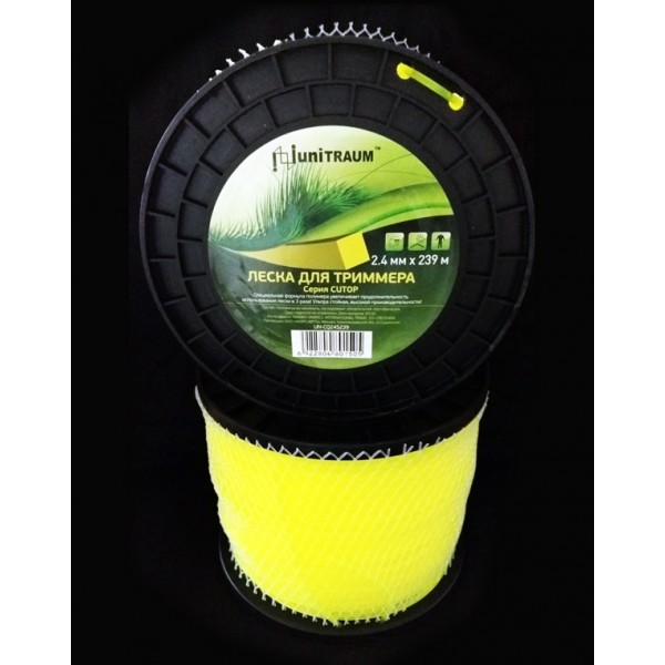 Леска для триммера квадратная 2.40mm x 239m (Cutop) катушка UN-CQ24S239