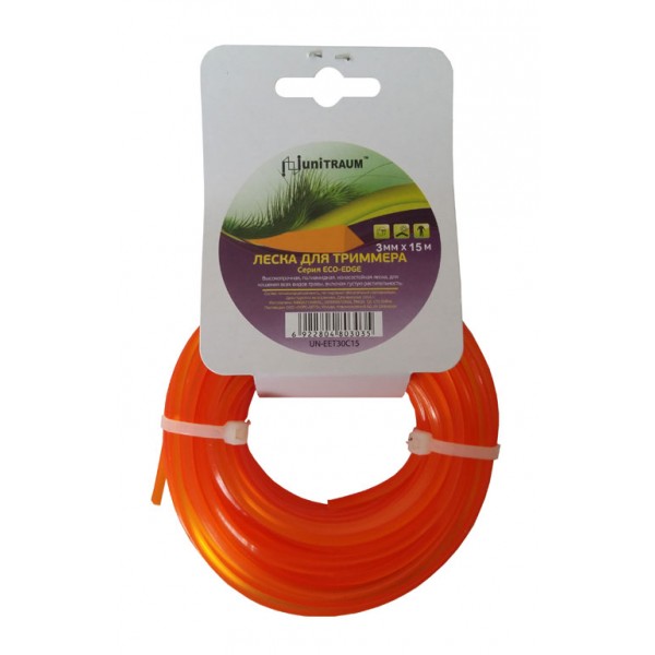 Леска для триммера полиамидная, треугольная 3,00mm x 15m (Eco-Edge) в блистере UN-EET30C15