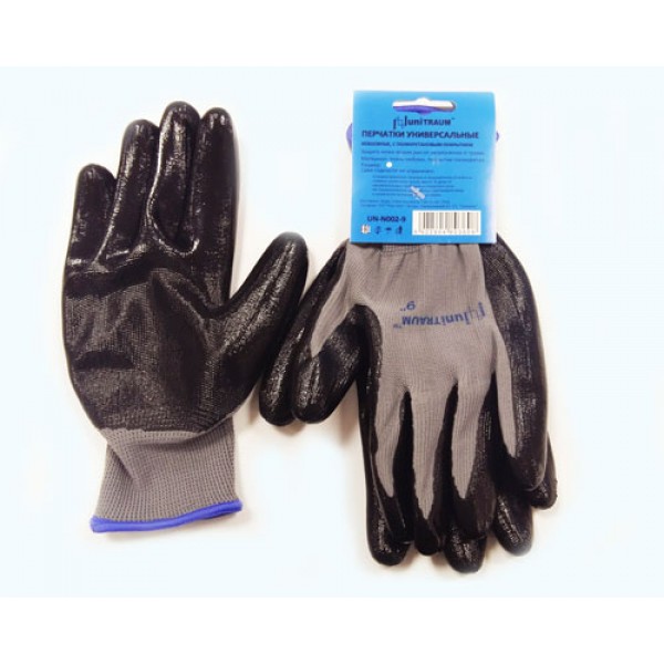 Перчатки универсальные (серые), с полиуретановым покрытием. р-10 UN-N002-10