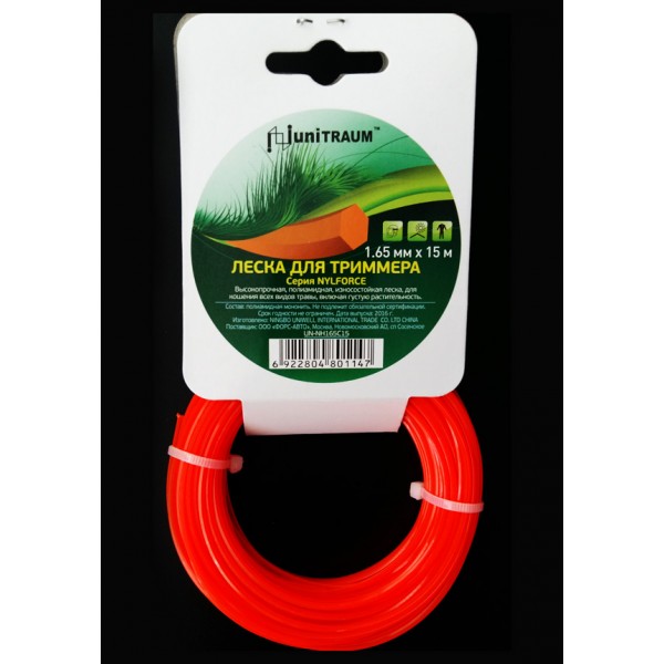 Леска для триммера шестигранная 1.65mm x 15m (Nylforce) UN-NH165C15