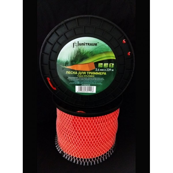 Леска для триммера квадратная 2.40mm x 239m (Nylforce) катушка UN-NQ24S239