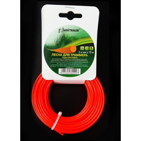 Леска для триммера круглая 2.40mm x 15m (Nylforce) UN-NR24C15