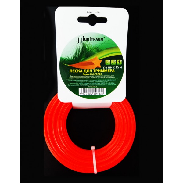 Леска для триммера звезда 2.40mm x 15m (Nylforce) UN-NS24C15