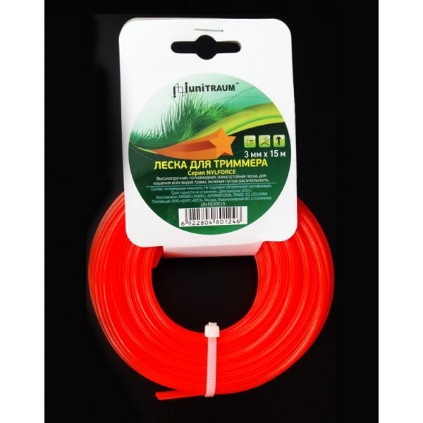 Леска для триммера звезда 3.00mm x 15m (Nylforce) UN-NS30C15