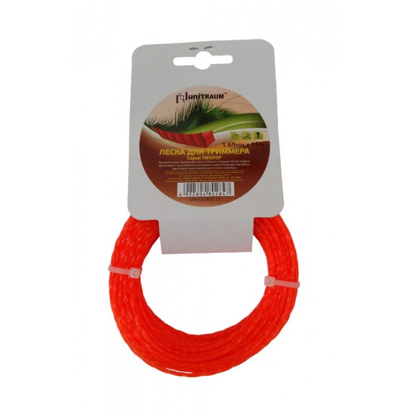 Леска для триммера квадратная витая 1.65mm x 15m (Twistop) UN-TS165C15