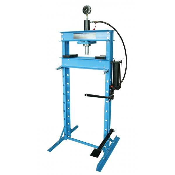 Пресс гидравлический 20т. высокий, с насосом и гидропоршнем  с манометром (ход185мм) UNY20001