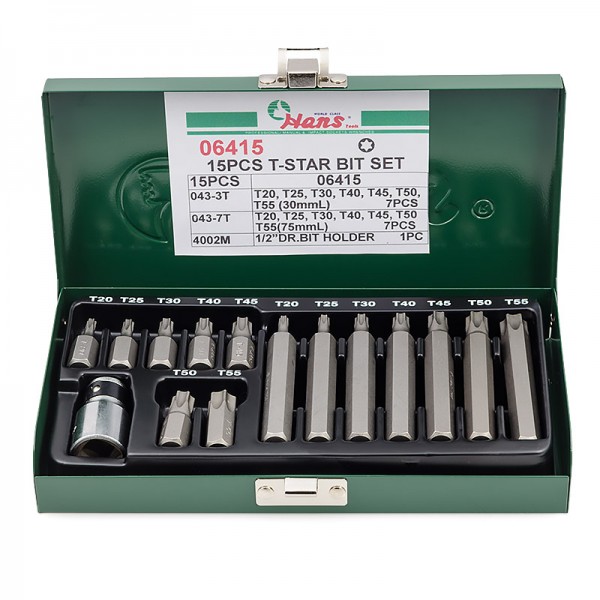 Набор бит для шуруповерта TORX в кейсе Hans, 0 6415