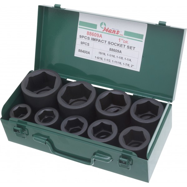 набор головок 1", 9  шт., 15/16"-2" 88609A