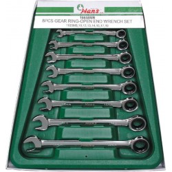 Набор ключей трещоточных комбинированных Hans, 16658MUB 8 предметов