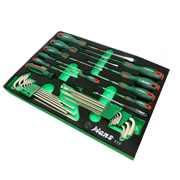 Ложемент отвёрток и Г-образных ключей, 30 предметов. TTF-30U