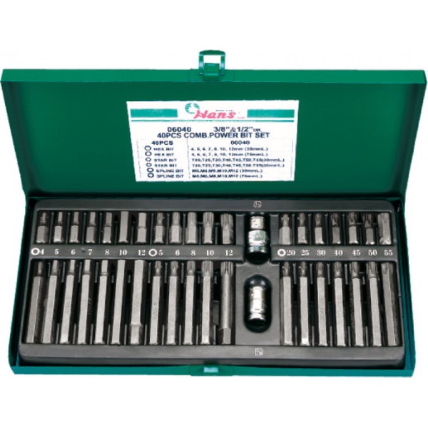 Набор бит для шуруповерта в кейсе Hans, 0 6040