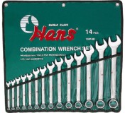 Набор комбинированных гаечных ключей Hans, 16614M