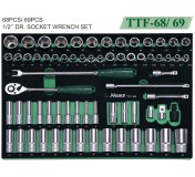 TTF-68 Ложемент торцевых головок и аксессуаров на 1/2", 68 предметов