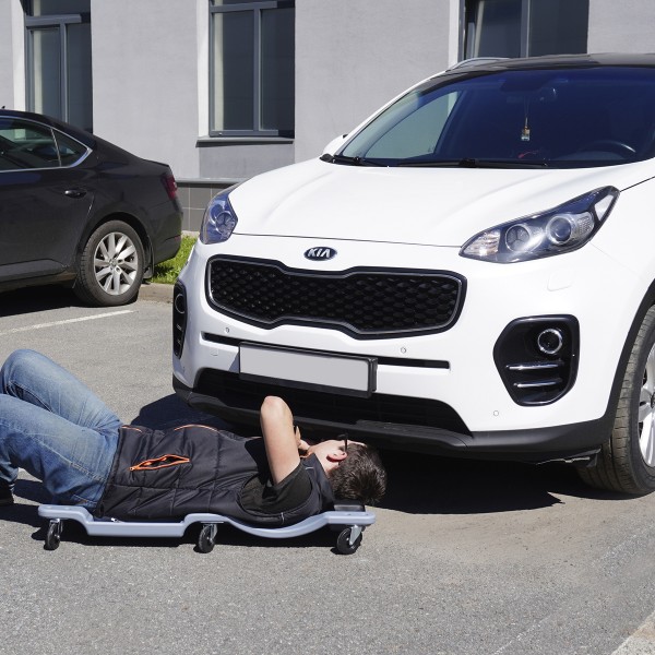 Лежак ремонтный, подкатной, пластиковый, серый OPT-40130G