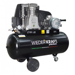 WDK-91054  Масляный поршневой компрессор с ременным приводом: 541 л/мин, 10 бар; 380В/3.0 кВт, 100 л