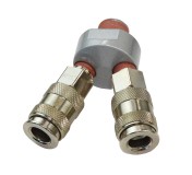 WDK-82MV Распределитель V-образный пневматический, 2 быстроразъемных EU соедения 1/4, вход с резьбо