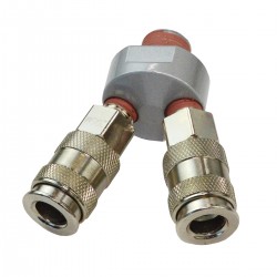 WDK-82MV Распределитель V-образный пневматический, 2 быстроразъемных EU соедения 1/4, вход с резьбо