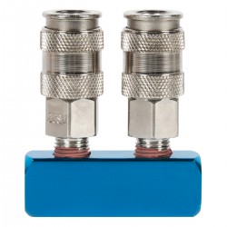 WDK-82ML Распределитель пневматический, 2 быстроразъемных EU соединения резьба, 3 входа с резьбой 1/