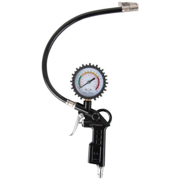 Пистолет для накачки шин с аналоговым манометром 63 мм, 8 бар OPT-PI1020