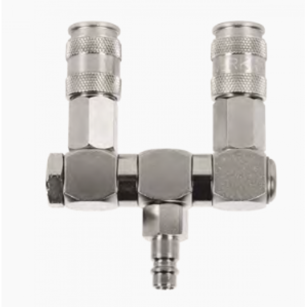 Разветвитель пневматический с вращающимися соединениями, вход со штекером, 2 выхода БРС WDK-83RLL