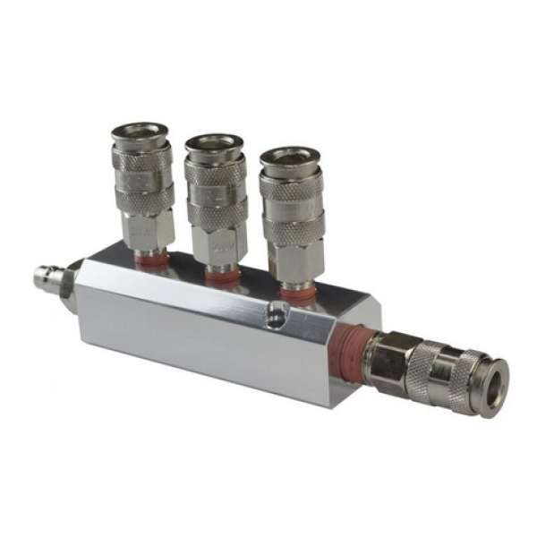Разветвитель пневматический с увеличенной пропускной способность, вход со штекером, 4 выход WDK-85MB