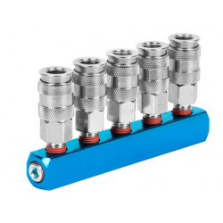 WDK-85MX Разветвитель пневматический, вход с резьбой 1/4 (F), 5 выходов БРС