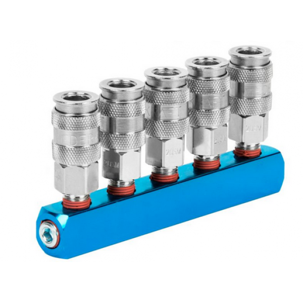 Разветвитель пневматический, вход с резьбой 1/4 (F), 5 выходов БРС WDK-85MX