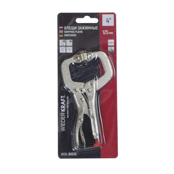 Зажим закругленный с фиксатором. Струбцины сварочные. (213х90х25 мм) WDK-65035