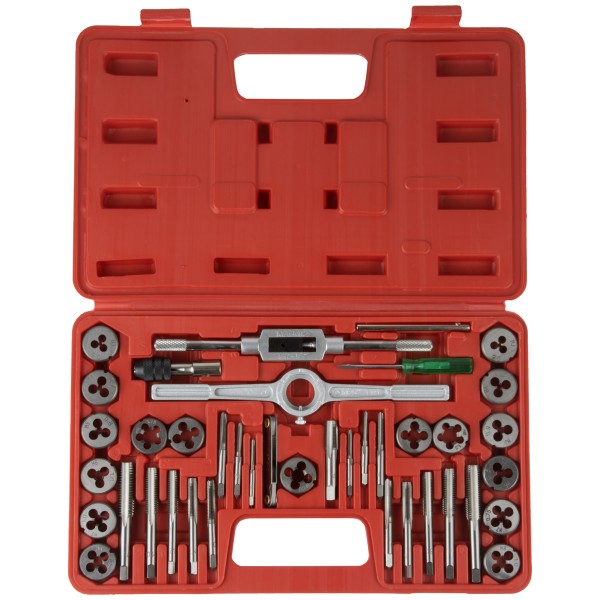 Набор метчиков и плашек М3 - 12, метрическая резьба, 40 предметов OPT-MTDS40
