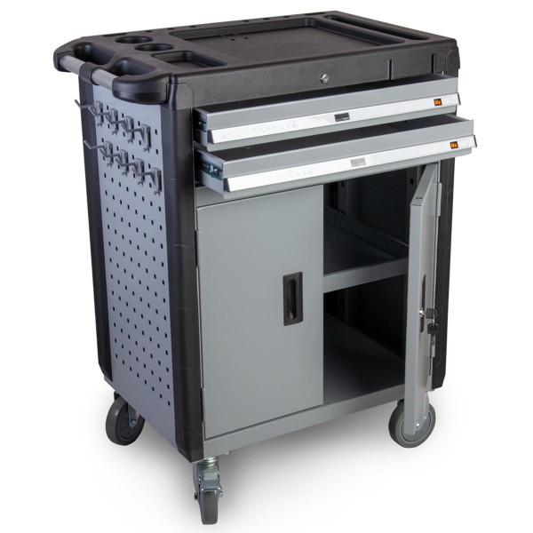 Тележка инструментальная, 2 ящика и отсек с полкой WDK-703