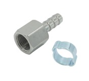 OPT-72008HF Штуцер пневматический ёлочка с обжимным кольцом, внутренняя резьба 1/4, 8 мм