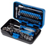 Набор торцевых головок с принадлежностями серии АТОМ, 1/4, шестигранные, 5-14 мм, 39 предметов KING TONY 2539MR-AM