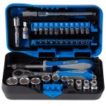 Набор торцевых головок с принадлежностями серии АТОМ, 1/4, шестигранные, 5-14 мм, 39 предметов KING TONY 2539MR-AM