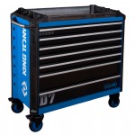Тележка инструментальная, 7 выдвижных ящиков, SQUAD, широкая KING TONY 87SQ33-7B-BK