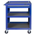 Тележка открытая ОПТИМА, 3 полки и выдвижной ящик, синяя МАСТАК 520-01580MB