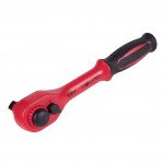 Трещотка диэлектрическая 1/2, 250 мм, 24 зубца, флажковая с кнопкой, фиксатор KING TONY 4771VE-10