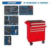 Набор инструментов "EFFORT" в красной тележке, 235 предметов KING TONY 934-235MRV
