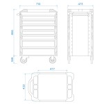 Тележка инструментальная, 7 выдвижных ящиков, SQUAD KING TONY 87SQ31-7B-BK