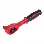 Трещотка диэлектрическая 3/8, 200 мм, 24 зубца, флажковая с кнопкой, фиксатор KING TONY 3771VE-08