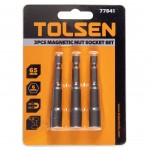 Набор головок для шуруповерта шестигранных 1/4, 6 мм, 65 мм, магнитных, 3 предмета TOLSEN TT77841