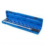 Динамометрический ключ серии FIT, 14х18 мм с набором рожковых насадок 13-30 мм, 60-340 Нм, кейс KING TONY 345203D11MR