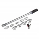 Динамометрический ключ серии FIT, 14х18 мм с набором рожковых насадок 13-30 мм, 60-340 Нм, кейс KING TONY 345203D11MR