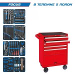 Набор инструментов FOCUS в красной тележке, 188 предметов KING TONY 934-188MRV