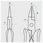 Плоскогубцы с прямоугольным сечением губок, длина 128 мм 63B7-05