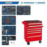 Набор инструментов DRIVE в красной тележке, 251 предмет KING TONY 934-251MRV