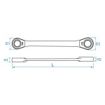 Ключ трещоточный накидной 10х11 мм, прямой KING TONY 37361011M
