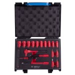 Набор торцевых диэлектрических головок с принадлежностями 1/4, шестигранные, 5-14 мм, 18 предметов KING TONY 25VE01MRV