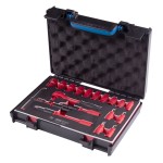 Набор торцевых диэлектрических головок с принадлежностями 1/4, шестигранные, 5-14 мм, 18 предметов KING TONY 25VE01MRV