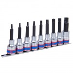 Набор торцевых насадок 1/2, Torx, Т20-Т60 мм, L = 80 мм, 9 предметов KING TONY 4119PR10