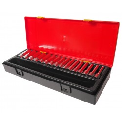 Набор головок торцевых 3/8 6-ти гранных 6-22мм глубоких 16 предметов в кейсе JTC